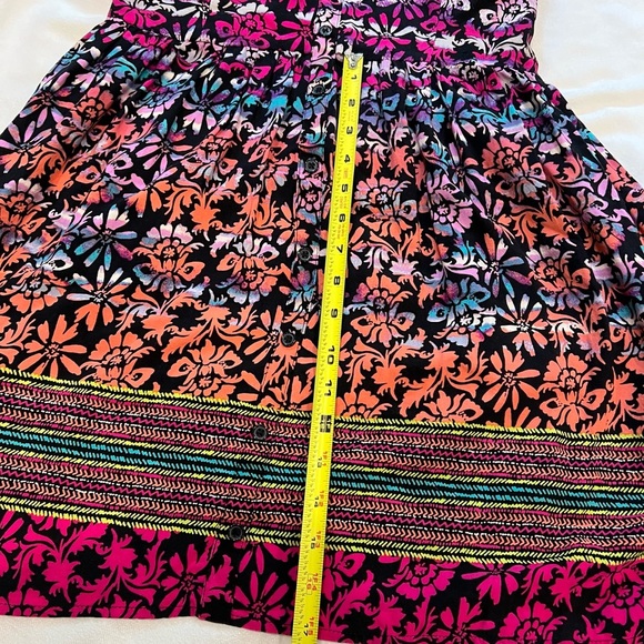 Band of Gypsies Multicolor Vibrant Floral Mini Spaghetti Strap Dress Size L - Picture 9 of 11